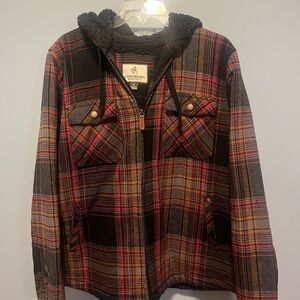Legendary Whitetails Women's Plaid Utility Jacket - Black and Red